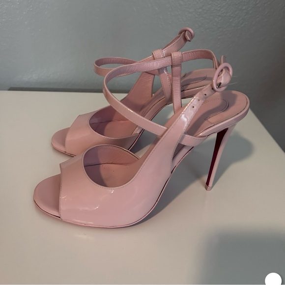 Christian Louboutin So Jenlove 100 Leather Stiletto Heels Women 37.5 Pink Luxury - Picture 11 of 12